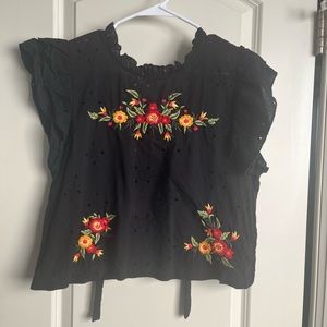 Free People Embroidered Top